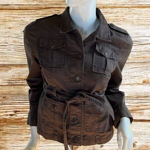 ❄️ 50% off winter Wyeth Tom Magill Army   Button Front Tie Front Jean Jacket S